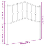 vidaXL Replacement Headboard 90 cm Metal Black