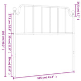 vidaXL Replacement Headboard 90 cm Metal Black