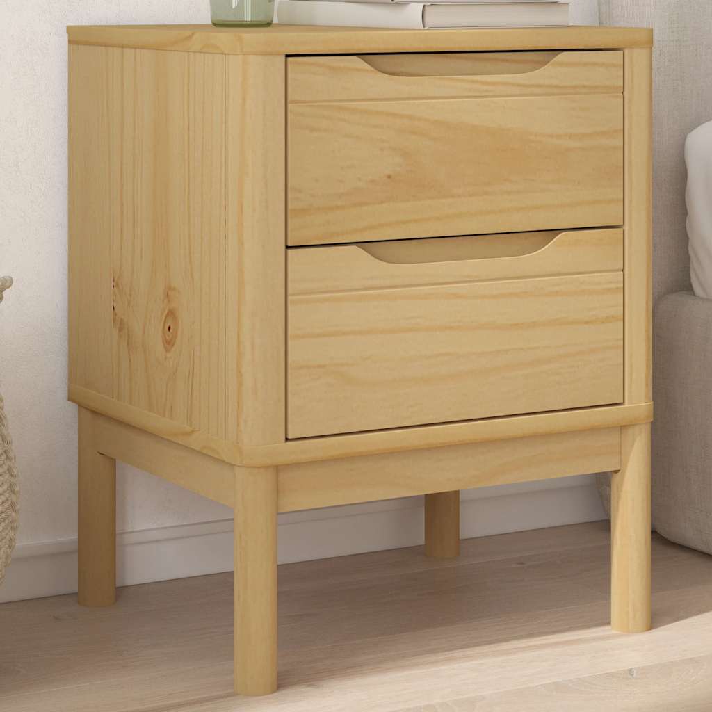 vidaXL Nachtkastje FLORO 45x39x57 cm massief grenenhout wasbruin