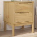 vidaXL Nachtkastje FLORO 45x39x57 cm massief grenenhout wasbruin