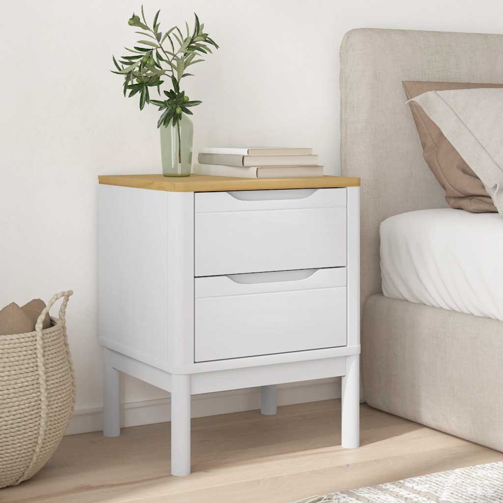 vidaXL Nachtkastje FLORO 45x39x57 cm massief grenenhout wasbruin