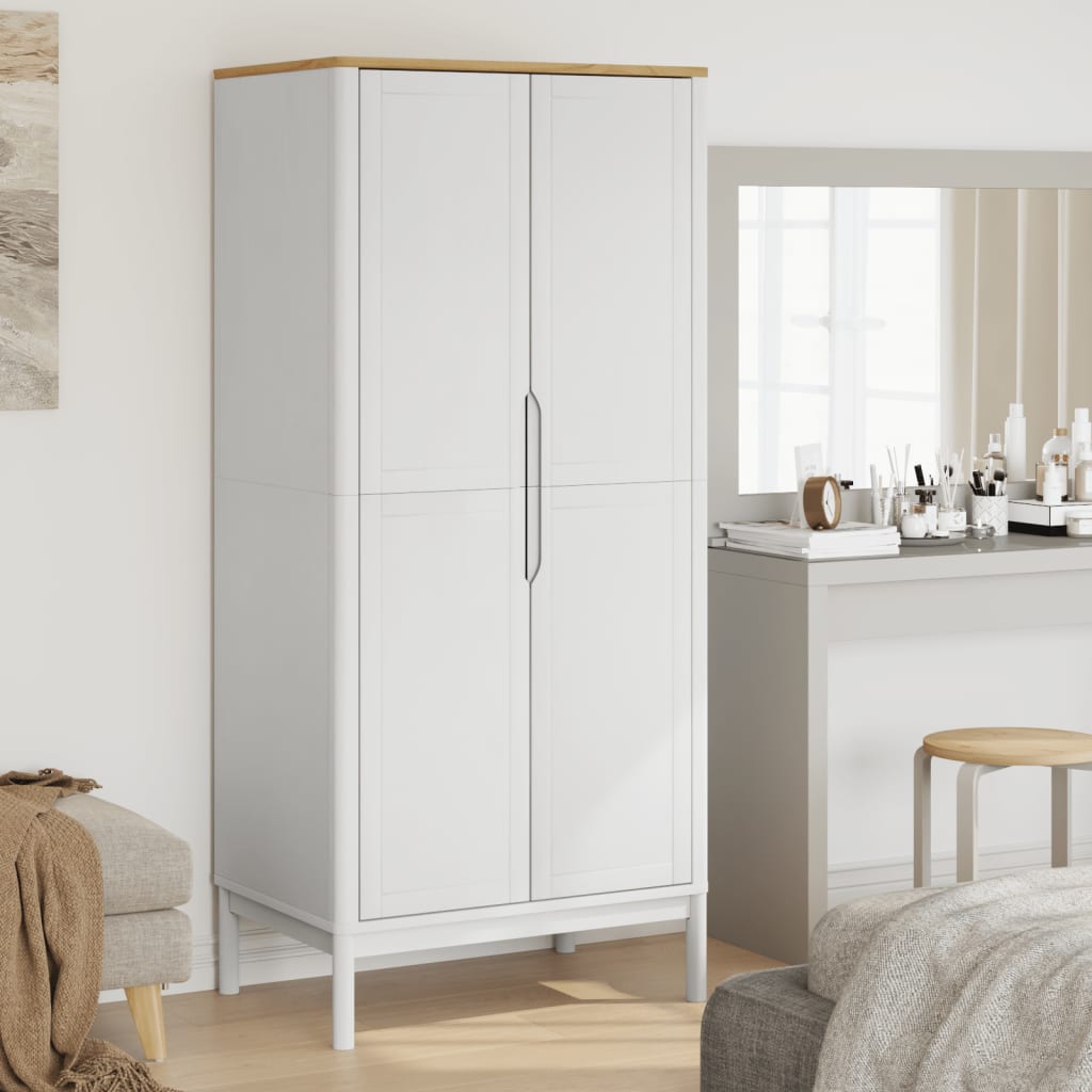 vidaXL Kledingkast FLORO 77x53x171 cm massief grenenhout wasbruin