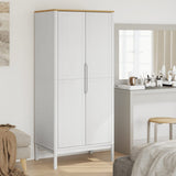 vidaXL Kledingkast FLORO 77x53x171 cm massief grenenhout wasbruin