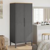 vidaXL Kledingkast FLORO 77x53x171 cm massief grenenhout wasbruin