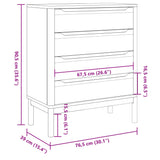 vidaXL Chest of Drawers FLORO Solid Pine Wash Brown