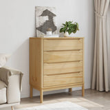 vidaXL Chest of Drawers FLORO Solid Pine Wash Brown