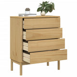 vidaXL Chest of Drawers FLORO Solid Pine Wash Brown