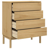 vidaXL Chest of Drawers FLORO Solid Pine Wash Brown