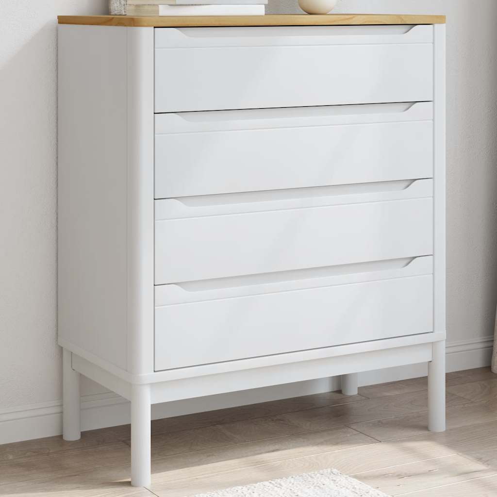 vidaXL Chest of Drawers FLORO Solid Pine Wash Brown