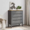 vidaXL Chest of Drawers FLORO Solid Pine Wash Brown