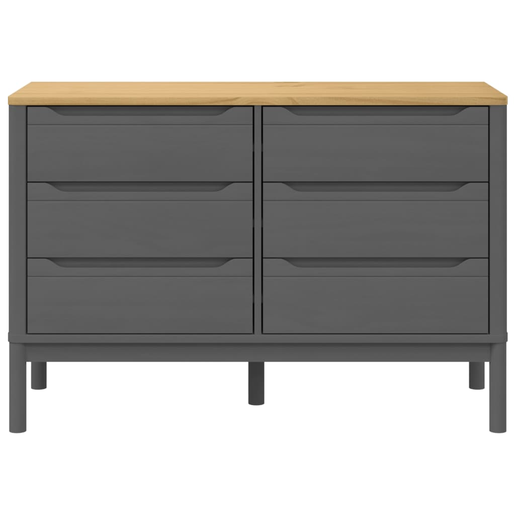 vidaXL Ladekast FLORO massief grenenhout wasbruin