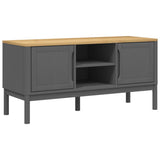 vidaXL Tv-meubel FLORO 114x43x55 cm massief grenenhout wasbruin