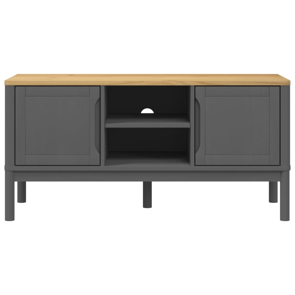 vidaXL Tv-meubel FLORO 114x43x55 cm massief grenenhout wasbruin