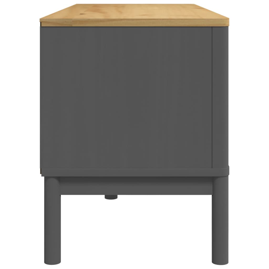 vidaXL Tv-meubel FLORO 114x43x55 cm massief grenenhout wasbruin