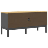 vidaXL Tv-meubel FLORO 114x43x55 cm massief grenenhout wasbruin