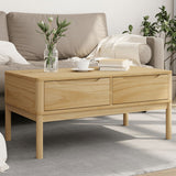 vidaXL Salontafel FLORO 99x55,5x45 cm massief grenenhout wasbruin
