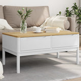 vidaXL Salontafel FLORO 99x55,5x45 cm massief grenenhout wasbruin