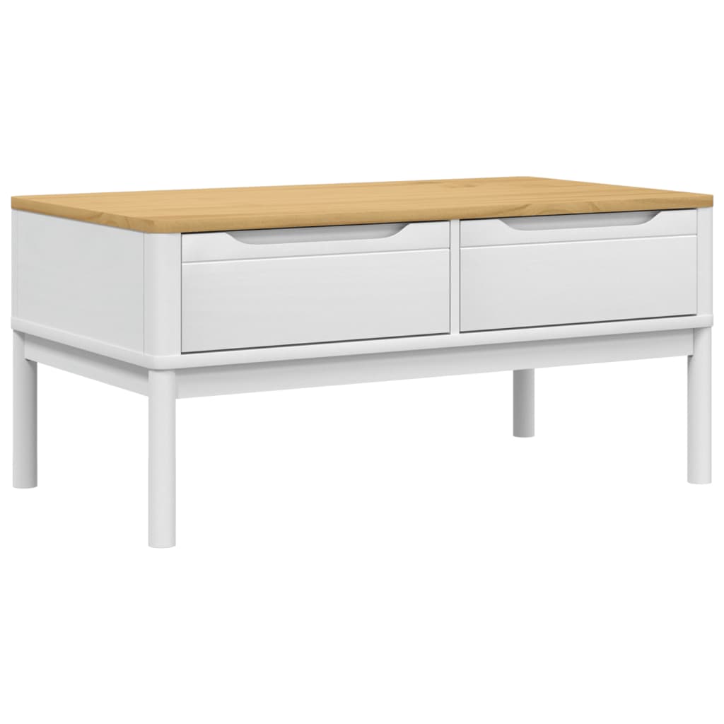 vidaXL Salontafel FLORO 99x55,5x45 cm massief grenenhout wasbruin