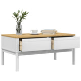 vidaXL Salontafel FLORO 99x55,5x45 cm massief grenenhout wasbruin