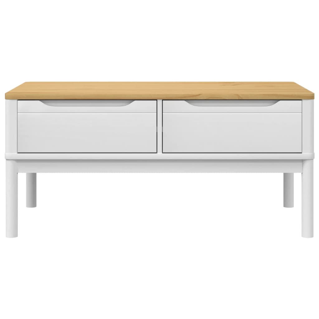 vidaXL Salontafel FLORO 99x55,5x45 cm massief grenenhout wasbruin