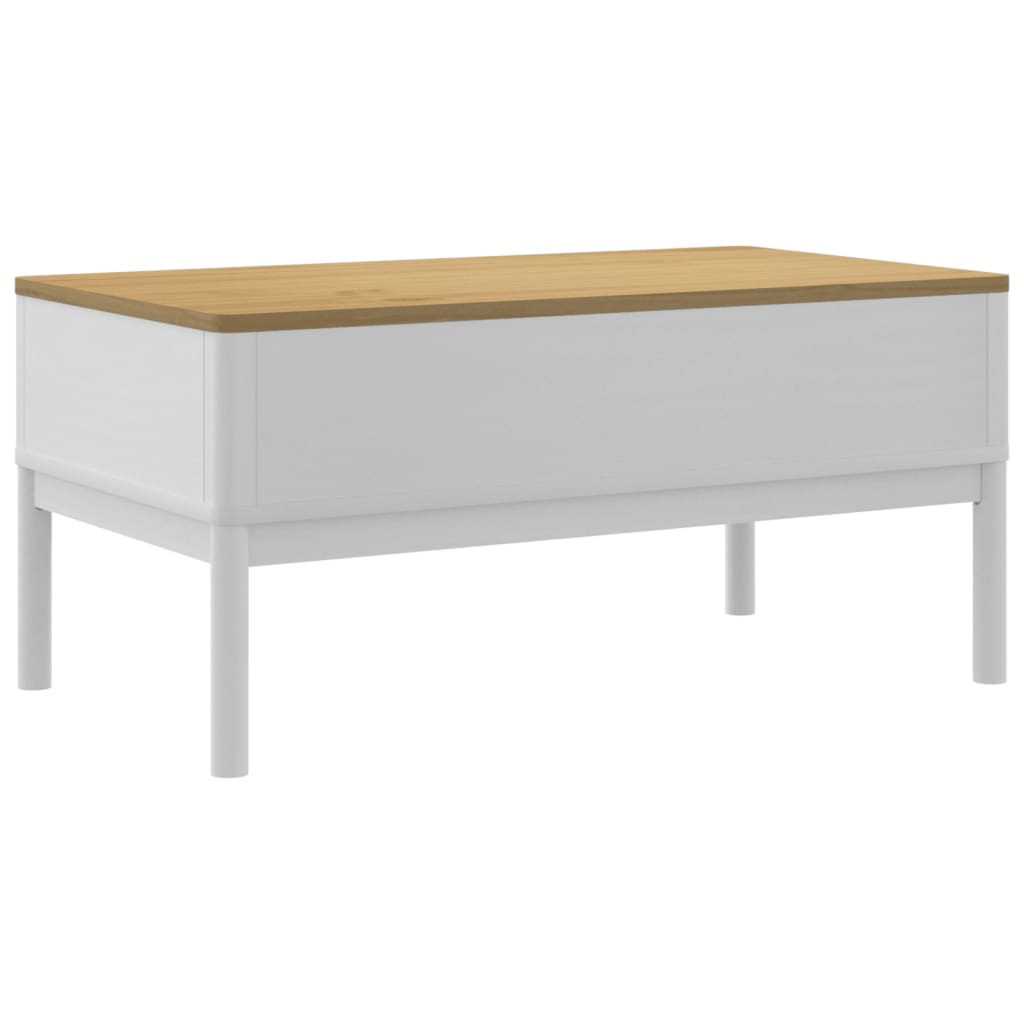 vidaXL Salontafel FLORO 99x55,5x45 cm massief grenenhout wasbruin