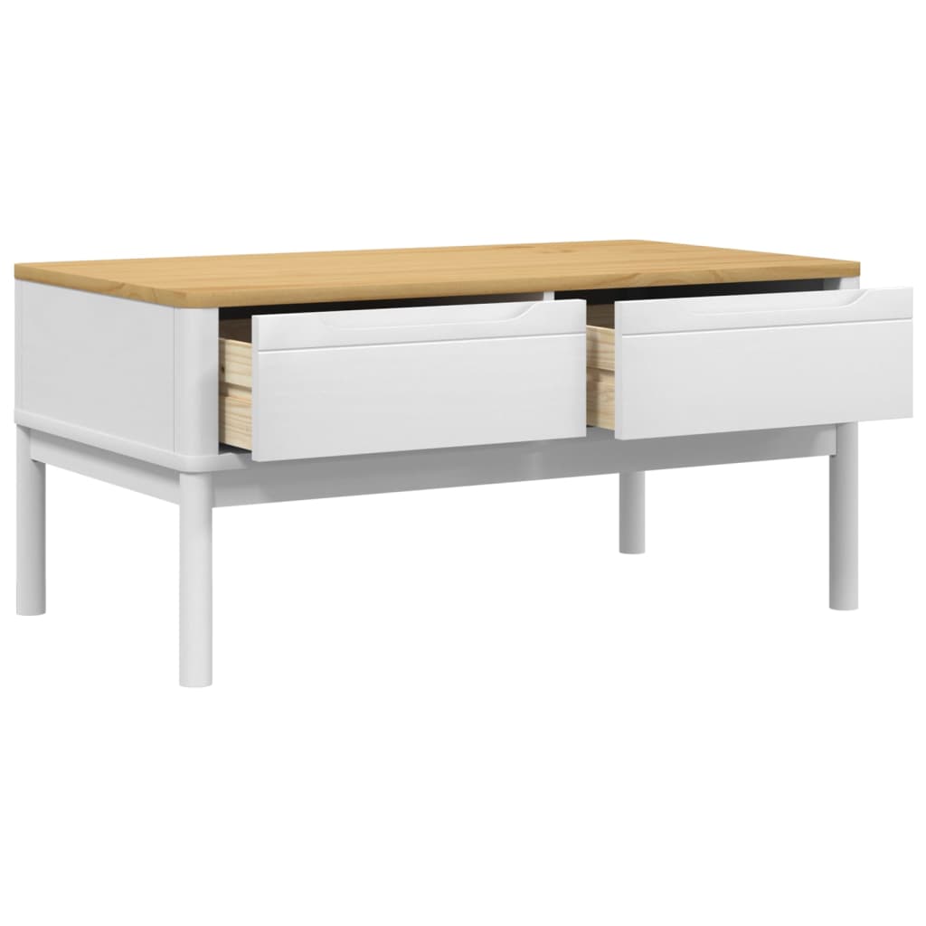 vidaXL Salontafel FLORO 99x55,5x45 cm massief grenenhout wasbruin