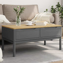 vidaXL Salontafel FLORO 99x55,5x45 cm massief grenenhout wasbruin