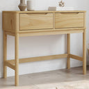 vidaXL Console Table FLORO 89.5x36.5x73 cm Solid Pine Waxed Brown