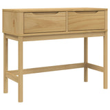 vidaXL Console Table FLORO 89.5x36.5x73 cm Solid Pine Waxed Brown