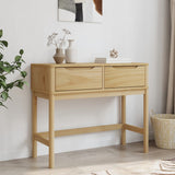 vidaXL Console Table FLORO 89.5x36.5x73 cm Solid Pine Waxed Brown