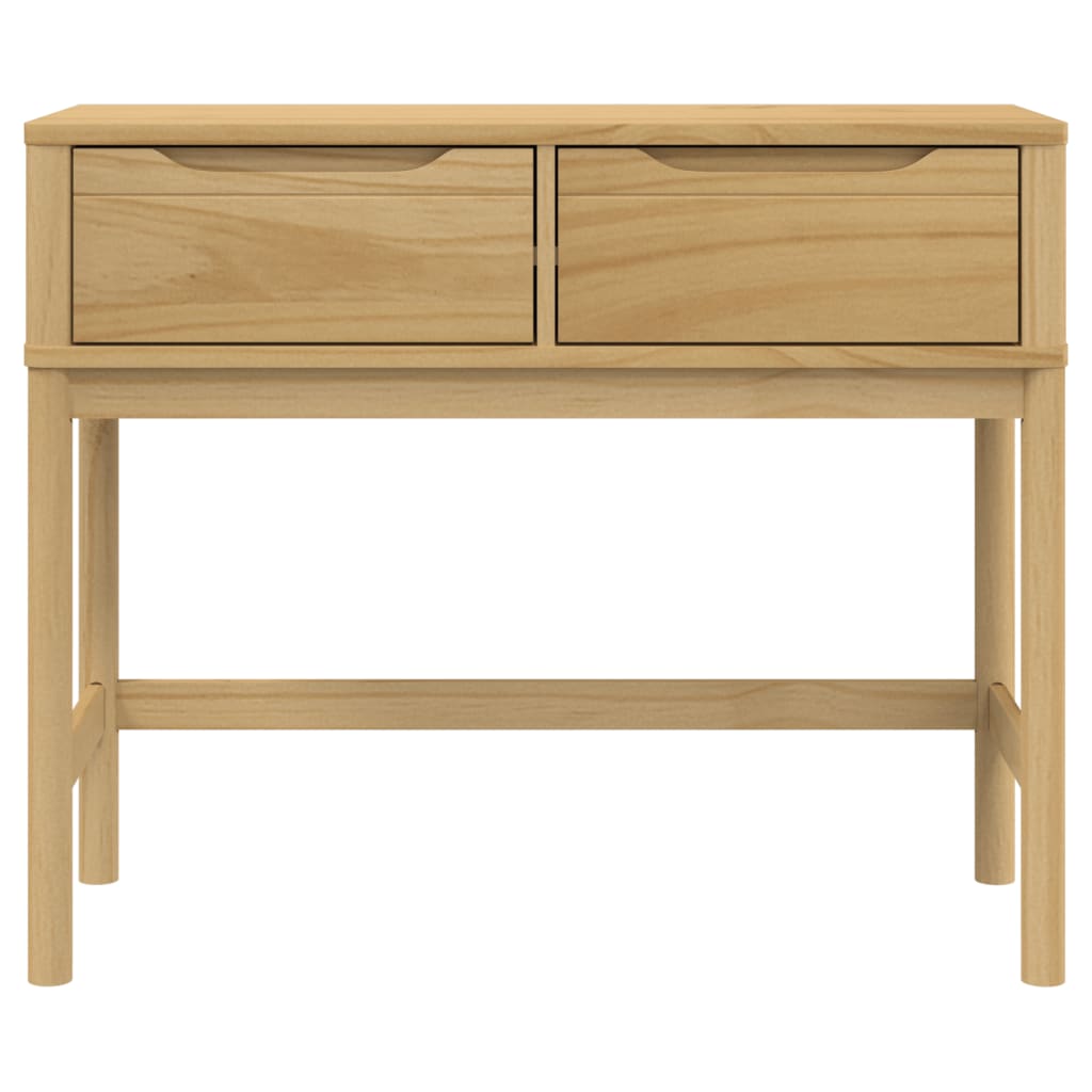 vidaXL Console Table FLORO 89.5x36.5x73 cm Solid Pine Waxed Brown