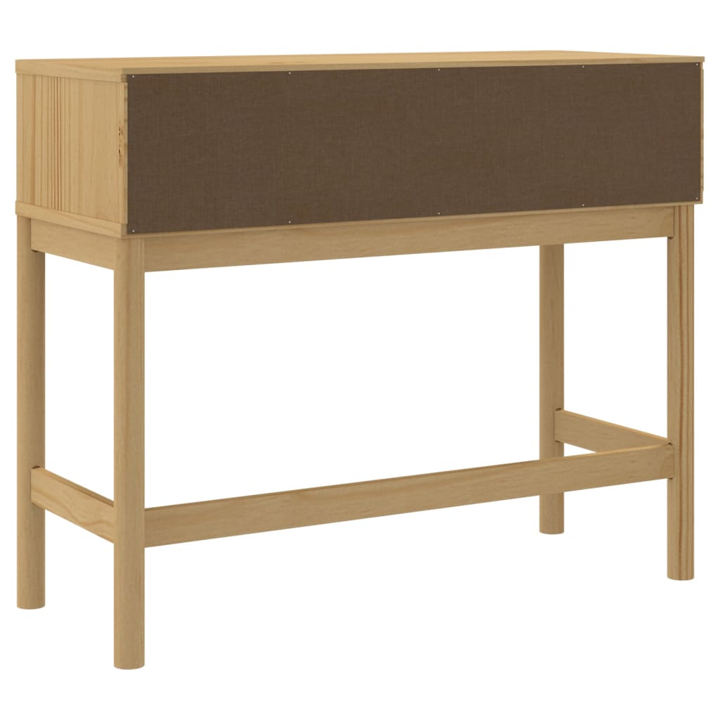vidaXL Console Table FLORO 89.5x36.5x73 cm Solid Pine Waxed Brown