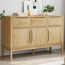 vidaXL Sideboard FLORO 114x43x74 cm solid pine wash brown