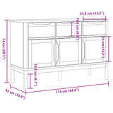 vidaXL Sideboard FLORO 114x43x74 cm solid pine wash brown