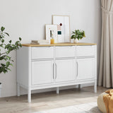 vidaXL Sideboard FLORO 114x43x74 cm solid pine wash brown