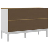 vidaXL Sideboard FLORO 114x43x74 cm solid pine wash brown