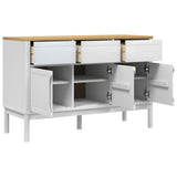 vidaXL Sideboard FLORO 114x43x74 cm solid pine wash brown