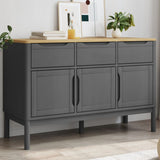 vidaXL Sideboard FLORO 114x43x74 cm solid pine wash brown