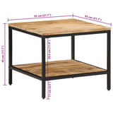 vidaXL Salontafel 45x45x35 cm massief ruw mangohout