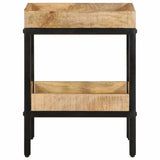 vidaXL Bijzettafel met plank Bruin 35 x 35 x 45 cm Massief Mango Hout