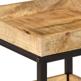 vidaXL Bijzettafel met plank Bruin 35 x 35 x 45 cm Massief Mango Hout