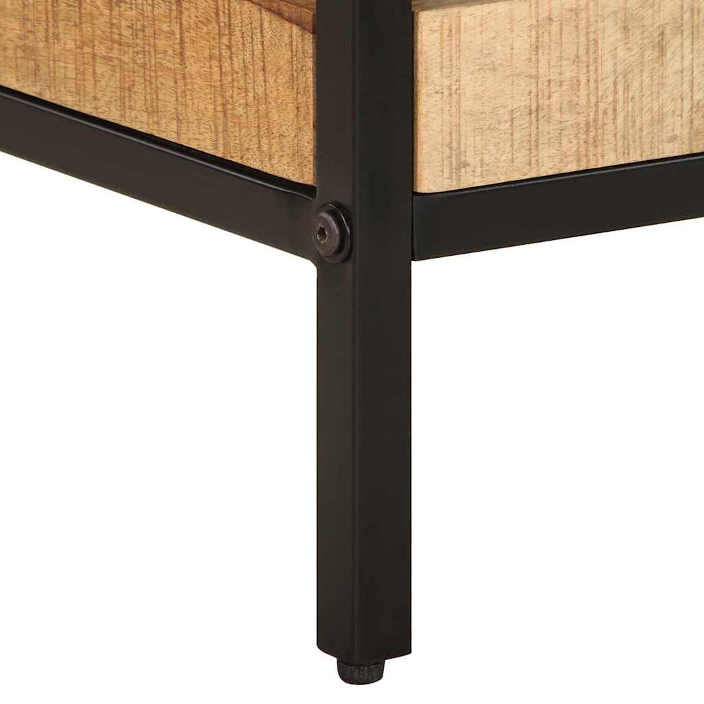 vidaXL Bijzettafel met plank Bruin 35 x 35 x 45 cm Massief Mango Hout