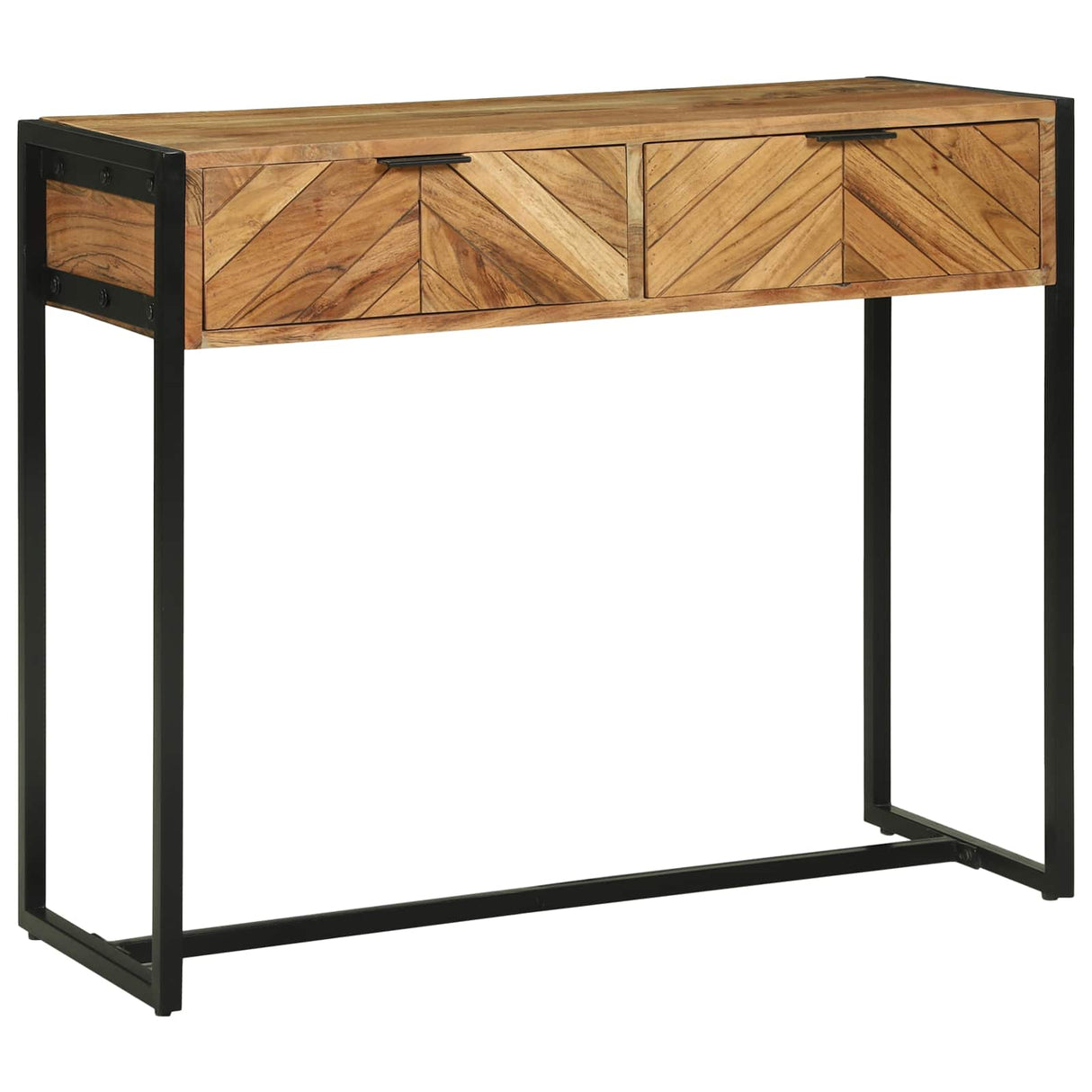 vidaXL Wandtafel met lade Bruin 90 x 35 x 75 cm Massief Acacia Hout