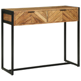 vidaXL Wandtafel met lade Bruin 90 x 35 x 75 cm Massief Acacia Hout