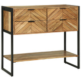 vidaXL Wandtafel met lade Bruin 90 x 35 x 75 cm Massief Acacia Hout