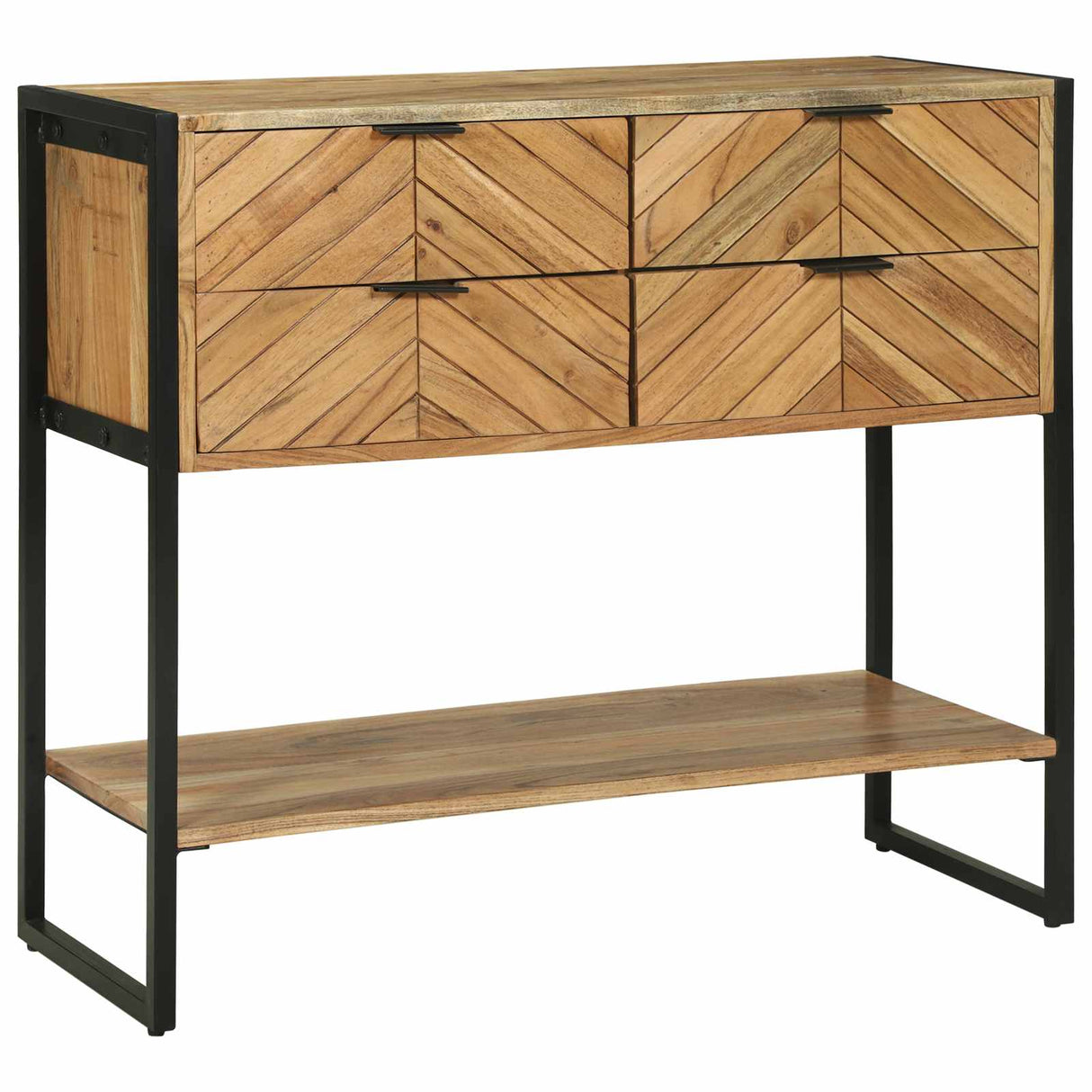 vidaXL Wandtafel met lade Bruin 90 x 35 x 75 cm Massief Acacia Hout