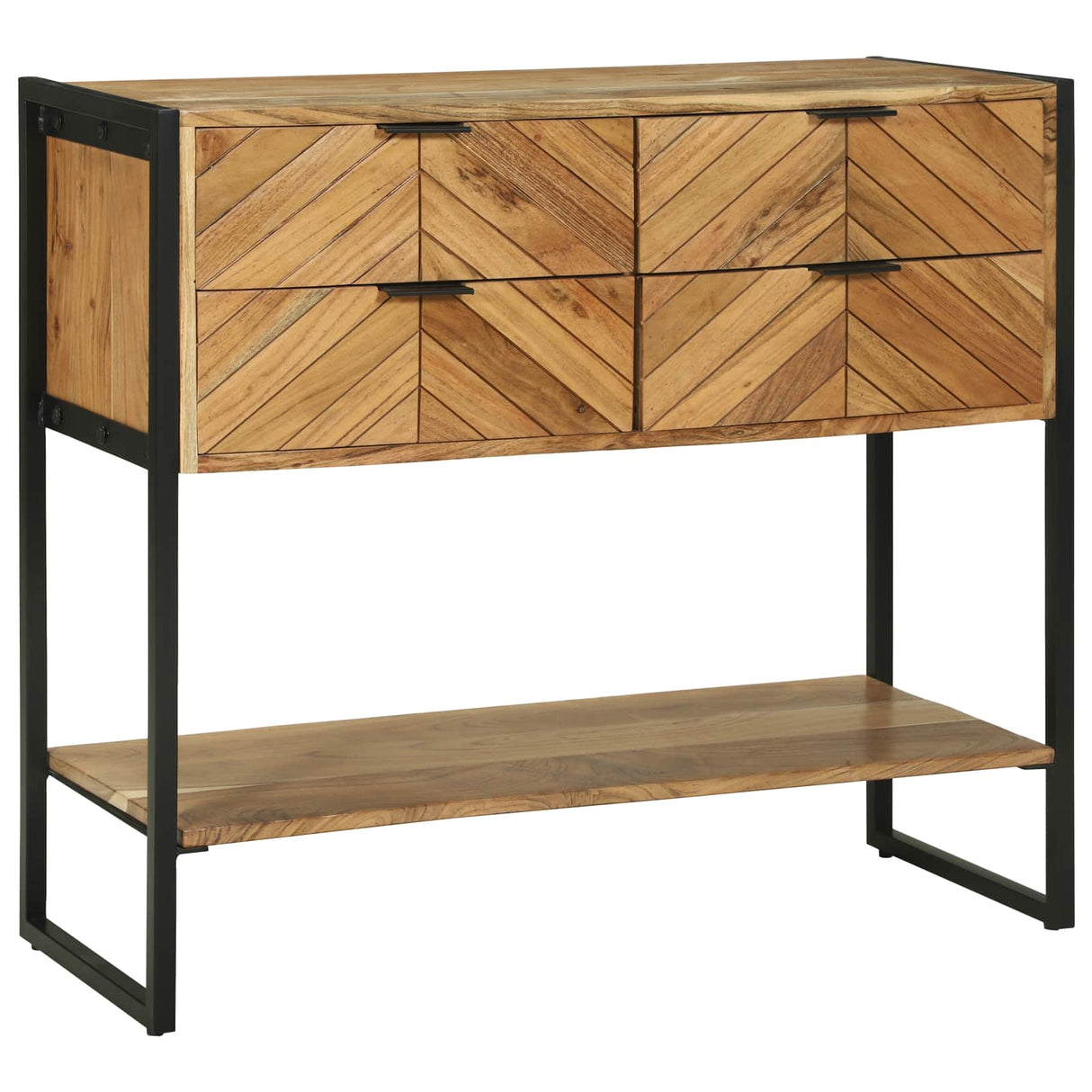 vidaXL Wandtafel met lade Bruin 90 x 35 x 75 cm Massief Acacia Hout
