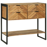 vidaXL Wandtafel met lade Bruin 90 x 35 x 75 cm Massief Acacia Hout