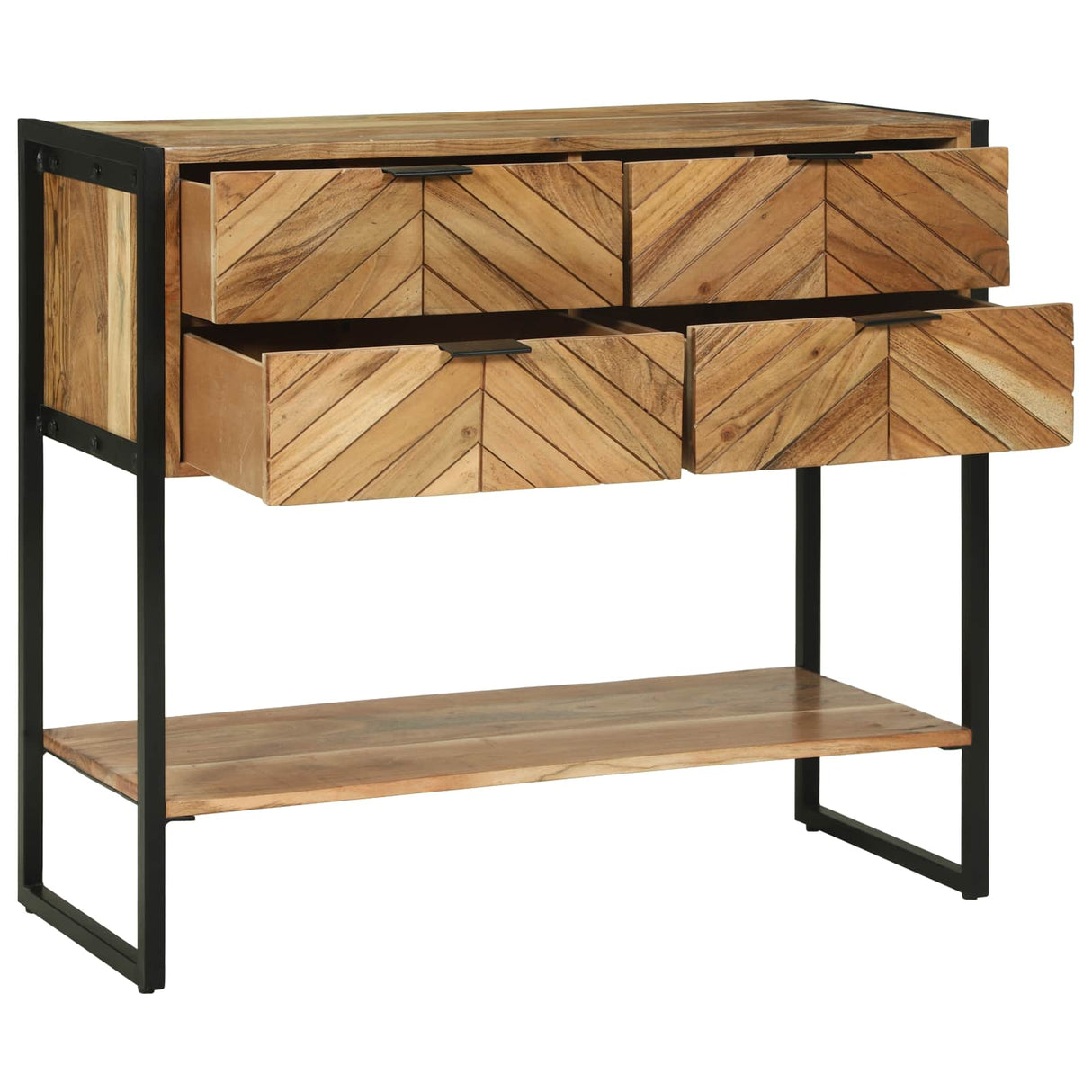 vidaXL Wandtafel met lade Bruin 90 x 35 x 75 cm Massief Acacia Hout