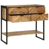 vidaXL Wandtafel met lade Bruin 90 x 35 x 75 cm Massief Acacia Hout